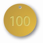 ECONOMICAL 1 1/4 INCH BRASS ROUND TAGS 1-100